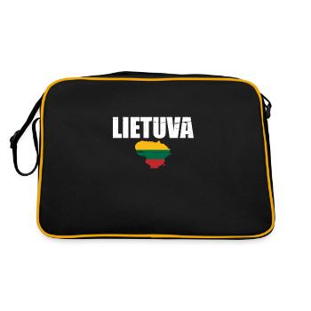Lietuva Vintage Map Lithuania Lithuanian Flag - Retro Bag - black/gold - Back