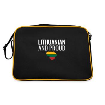 Lituanien et fier carte Lituanie Drapeau Lituanien - Sac Retro - noir/or - Dos