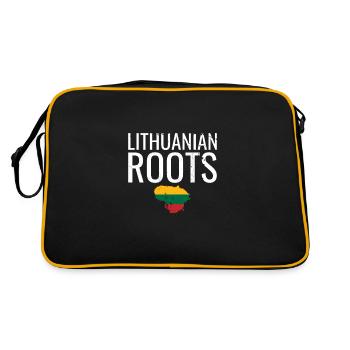 Lithuanian Roots Vintage Map Lithuania Flag - Retro Bag - black/gold - Back