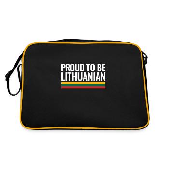 Fier d’être lituanien Lituanien Drapeau lituanien - Sac Retro - noir/or - Dos