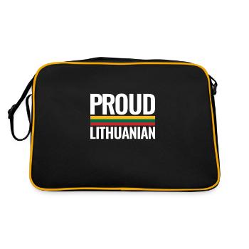 Fier Lituanien Lituanie Drapeau lituanien Lituanien - Sac Retro - noir/or - Dos
