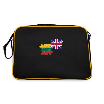 Lithuania UK Flag British Lithuanian - Retro Bag - black/gold - Back