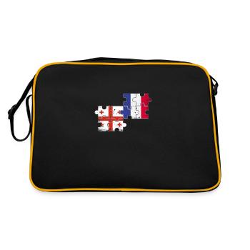 Géorgie France Vintage Heartbeat Flag - Sac Retro - noir/or - Dos