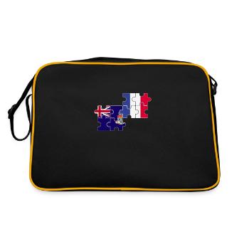 Îles Caïmans France Drapeau Français - Sac Retro - noir/or - Dos