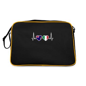 Îles Caïmans Italie Vintage Heartbeat Flag - Sac Retro - noir/or - Dos