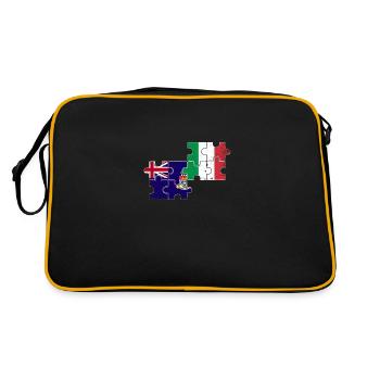 Îles Caïmans Italie Drapeau Vintage Italien - Sac Retro - noir/or - Dos