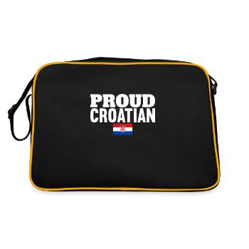 Fier croate Croatie Drapeau croate Croate - Sac Retro - noir/or - Dos