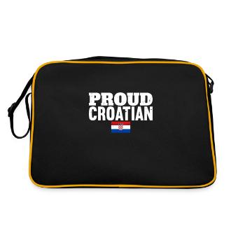 Proud Croatian Vintage Croatia Flag Croat - Retro Bag - black/gold - Back