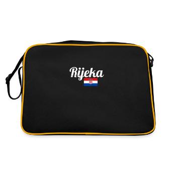 Rijeka Vintage Croatia Croatian Flag Croat - Retro Bag - black/gold - Back