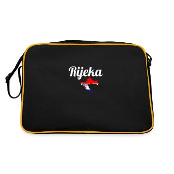 Rijeka Map Croatia Croatian flag Croatian - Retro Bag - black/gold - Back