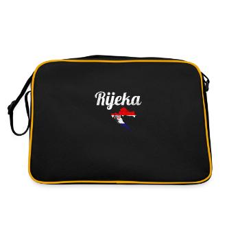 Rijeka Vintage Map Croatia Croatian Flag - Retro Bag - black/gold - Back