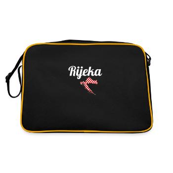 Rijeka Map Croatia Croatian flag Croatian - Retro Bag - black/gold - Back