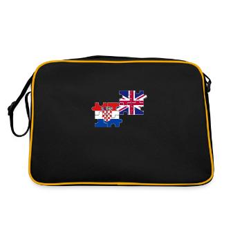 Croatia UK Flag British Croatian - Retro Bag - black/gold - Back