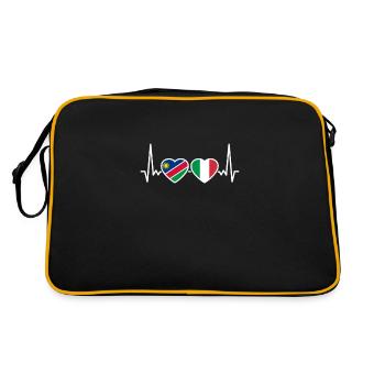 Namibia Italy Heartbeat Flag Namibians - Retro Bag - black/gold - Back