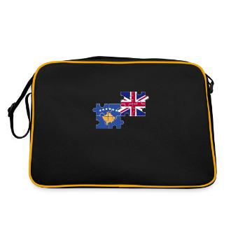 Kosovo UK Flag British Kosovar - Retro Bag - black/gold - Back