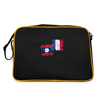Laos France Vintage Flag French Laotian - Retro Bag - black/gold - Back