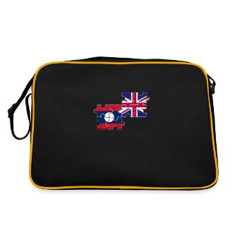 Laos UK Vintage Flag British Laotian - Retro Bag - black/gold - Back