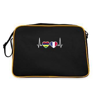 Maurice France Heartbeat Flag Mauricien - Sac Retro - noir/or - Dos