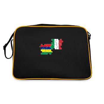 Maurice Italie Drapeau Italien Mauricien - Sac Retro - noir/or - Dos