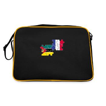 Mozambique France drapeau Mozambicain - Sac Retro - noir/or - Dos