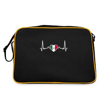 Mexico Heartbeat Mexican Flag Mexican - Retro Bag - black/gold - Back