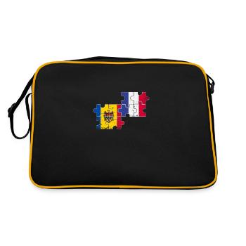 Moldova France Vintage Flag Moldovan - Retro Bag - black/gold - Back