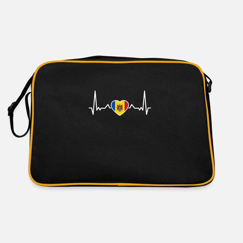 Moldova heartbeat Moldovan flag Moldovan Retro Bag