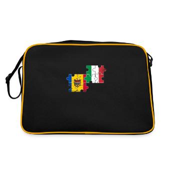 Moldova Italy Vintage Flag Italian Moldovan - Retro Bag - black/gold - Back