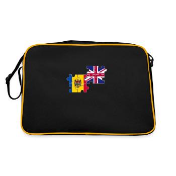 Moldova UK Flag British Moldovans - Retro Bag - black/gold - Back