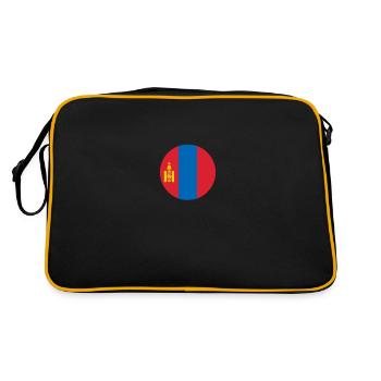 Mongolia Mongolian flag Mongol - Retro Bag - black/gold - Back