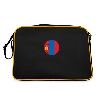 Mongolia Vintage Mongolian Flag Mongol - Retro Bag - black/gold - Back
