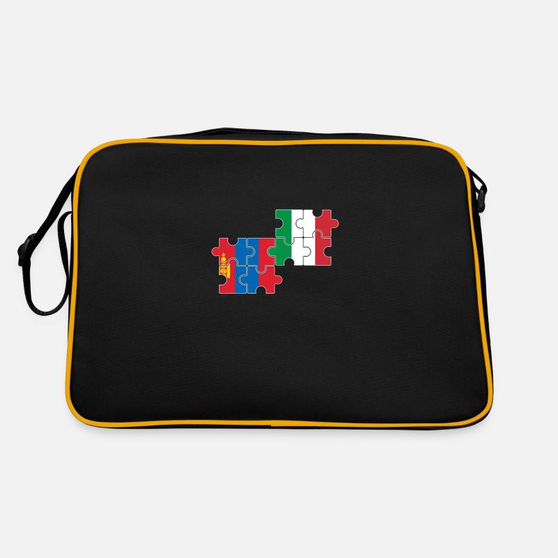 Mongolei Italien Flagge Italienisch Mongolisch Retro Tasche