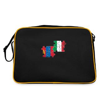 Mongolia Italy Vintage Flag Mongolian - Retro Bag - black/gold - Back