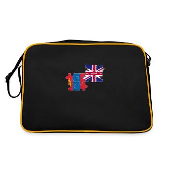 Mongolie Royaume-Uni Vintage Flag Brit Mongol - Sac Retro - noir/or - Dos