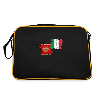 Montenegro Italy Flag Montenegrins - Retro Bag - black/gold - Back