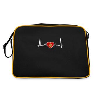 Montenegro heartbeat flag Montenegrins - Retro Bag - black/gold - Back