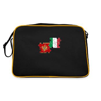Montenegro Italy Vintage Flag Montenegrins - Retro Bag - black/gold - Back