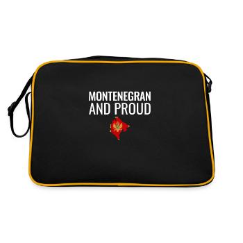 Montenegran And Proud Map Flag Montenegrins - Retro Bag - black/gold - Back