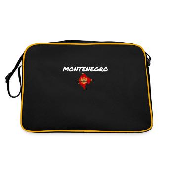 Montenegro Vintage Map Montenegrin Flag - Retro Bag - black/gold - Back