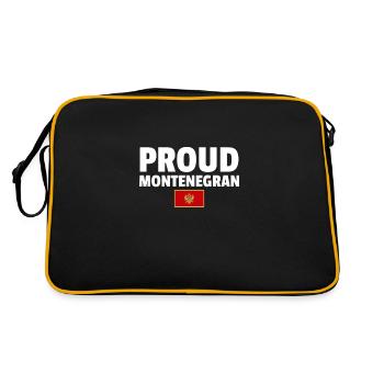 Proud Montenegran Montenegro flag Montenegrins - Retro Bag - black/gold - Back