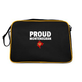 Fier Monténégro Carte Vintage Drapeau du Monténégro - Sac Retro - noir/or - Dos