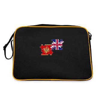 Montenegro UK Flag British Montenegrin - Retro Bag - black/gold - Back