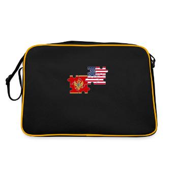 Montenegro USA flag American Montenegrins - Retro Bag - black/gold - Back