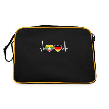 Myanmar Germany Heartbeat Flag Myanmare - Retro Bag - black/gold - Back