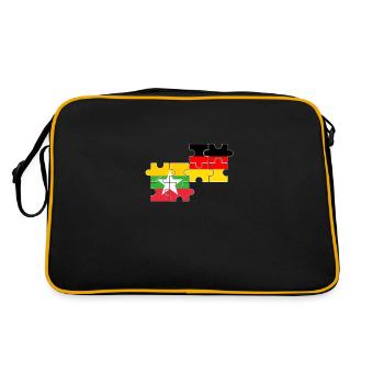 Myanmar Germany Flag German Myanmare - Retro Bag - black/gold - Back
