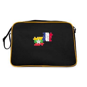 Myanmar France Flag French Myanmare - Retro Bag - black/gold - Back