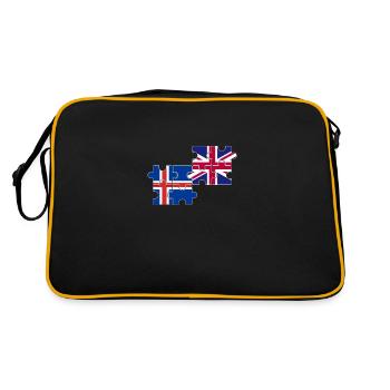 Islande Drapeau du Royaume-Uni Islandais britanniques - Sac Retro - noir/or - Dos