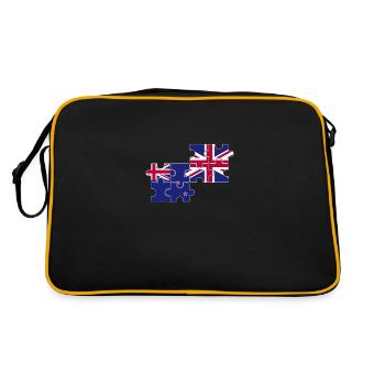 New Zealand UK Flag British New Zealand - Retro Bag - black/gold - Back