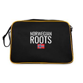 Norwegian Roots Vintage Norway Norwegian Flag - Retro Bag - black/gold - Back