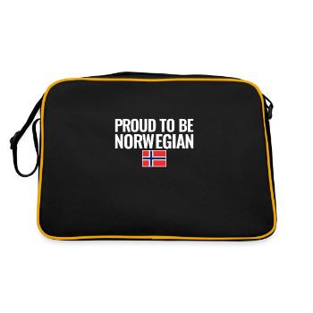Proud To Be Norwegian Norway Norwegian Flag - Retro Bag - black/gold - Back